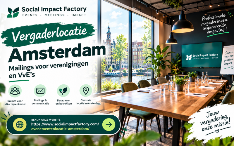 Vergaderlocatie Amsterdam en slimme mailings voor verenigingen en VvE’s: de formule voor beter bezochte bijeenkomsten